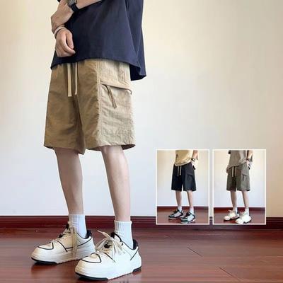 Pantalones Cortos para Hombre hasta la Rodilla de Corte Holgado Tipo Cargo con Cintura con Cordón Secado Rápido Pantalones Cortos Casuales para Uso Diario en la Calle