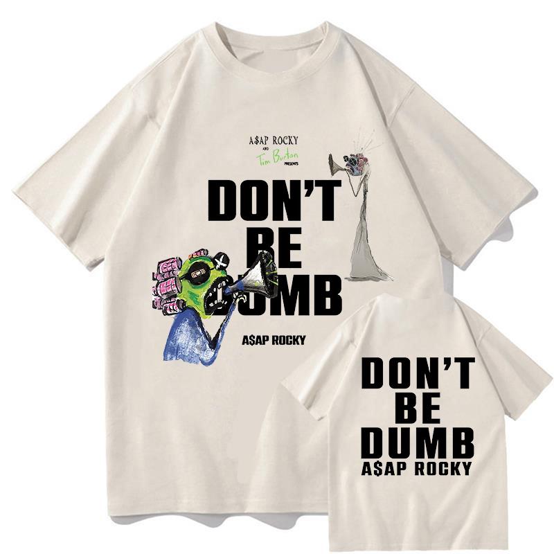 AAP ROCKY Don t Be Dumb Tour 2025 Graphics Print T Shirts High Quality Unisexs Harajuku Tshirts Summer Cotton Tees Shirt Fans Gift