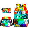 Popular Cool Geometry Dash 3D Printed 3pcs/Set Pupil School Bags Laptop Daypack Backpack Inclined Shoulder Bag Pencil Case