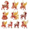 Shining Goat Pendant 2D Flat Animal Hanging Decoration Zodiac Goat Souvenir  Holiday Party Decor