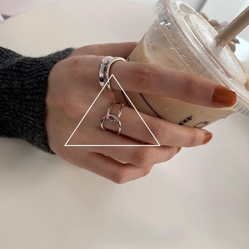 

Index Ring Finger Adjustable Geometric Design Alloy Twisted Chain Jewelry Hand 17