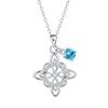 Twelve Zodiac Stones Witch Knot Necklace - Elegant Clavicle Chain Pendant Birthday Gift