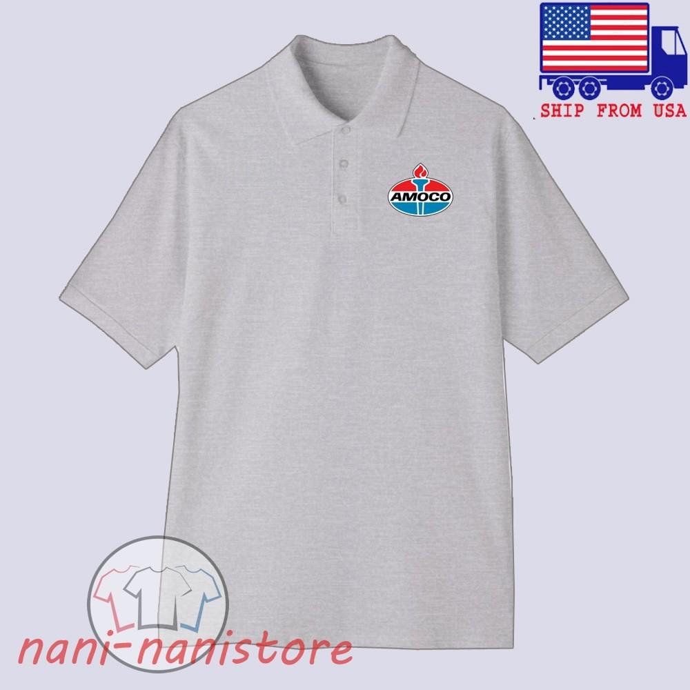 Amoco Oil Men#039;s Printed Gray Size S3XL Unisex T-Shirt M