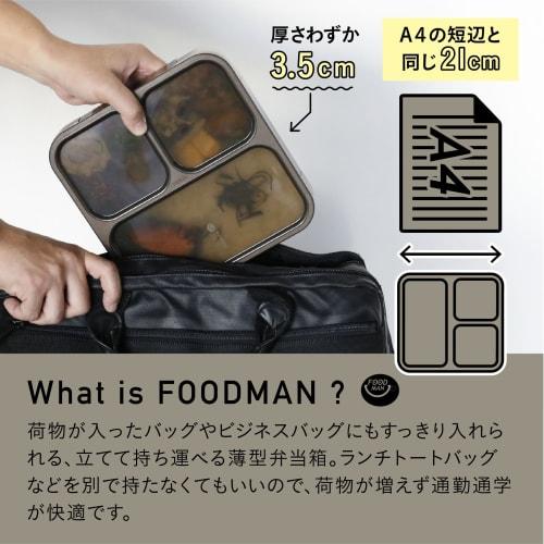 Foodman Bento Box, 800ml, Slim, Upright, Ash Brown, Antibacterial, Leak-Resistant, Double Sealing, Secured with 4-Point Lock, CB Japan, DSK