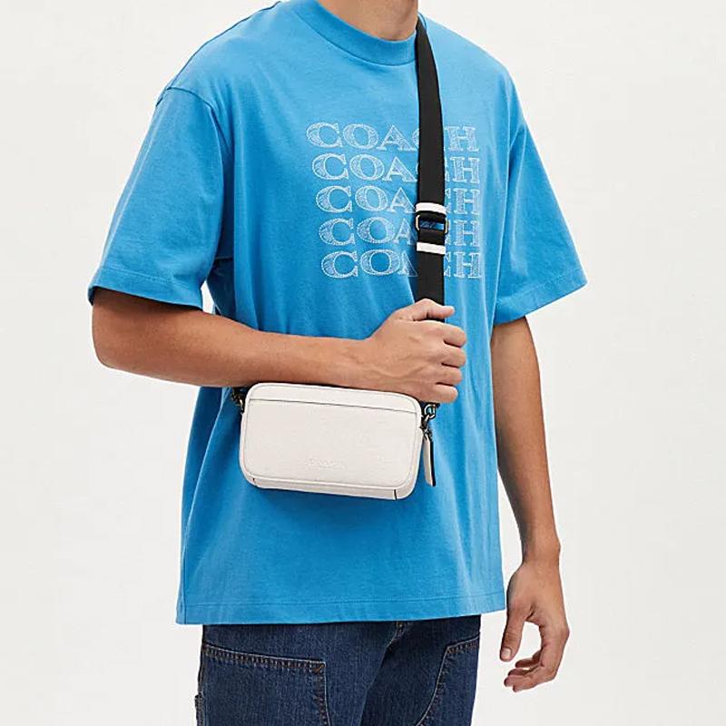 COACH Jayden Cow Leather Shoulder Bag, Crossbody Bag Small Women's Gray Bronze & White CR179-QBCHK