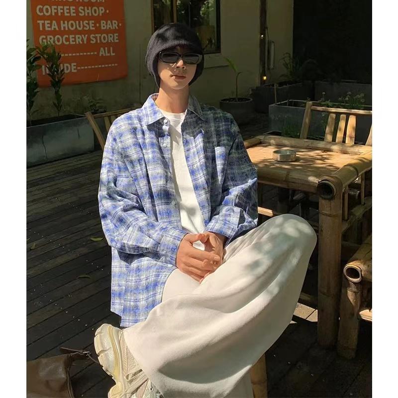 Hap Casual Long Sleeve Shirt Men's Spring and Autumn 2025 New Fashion Brand Retro Plaid Shirt Coat