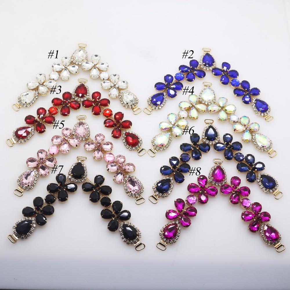 2018 New Charm 105MM Acrylic Chain DIY Garment sewing accessories Metal Crystal Rhinestone bikini Connectors buckle