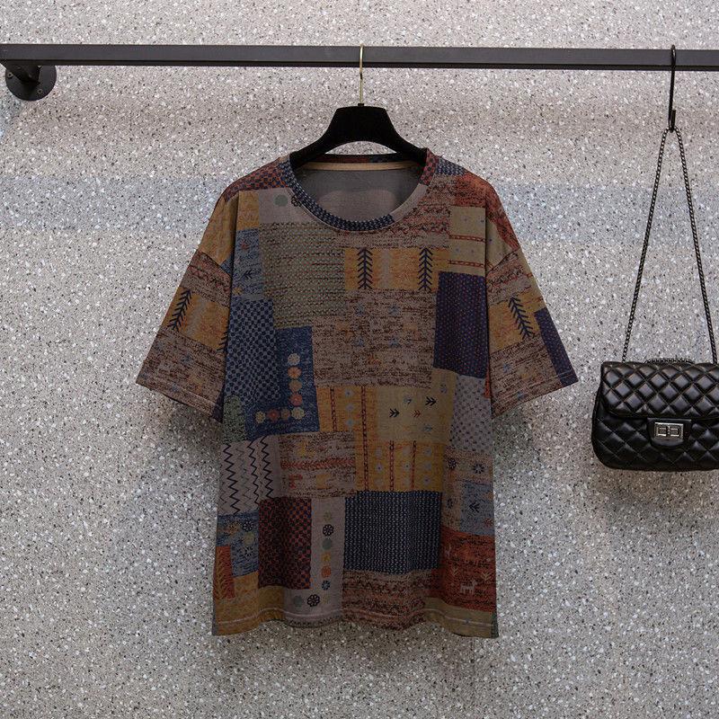 

Футболка Хлопок Большой Размер Женская Летняя Свободная С Круглым Вырезом Пуловер Базовая Рубашка С Короткими Рукавами Топы XXXXL синий