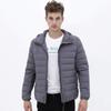 Mens Lightweight Down Jacket Winter Warm Thin Hooded Parka Slim Fit Plus Size White Duck Filled