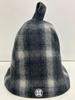 Checkered Melton wool & next-generation 3-layer polyester mesh sauna hat. Extra large! Original product. Unisex. Loose fit.