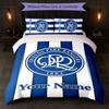 Queens Park Rangers FC Set Biancheria da Letto con Testo Nome Personalizzato 1 Copripiumino+2 Federe Logo Calcio Regalo Personalizzato per Occasione Speciale Decorazione Camera da Letto