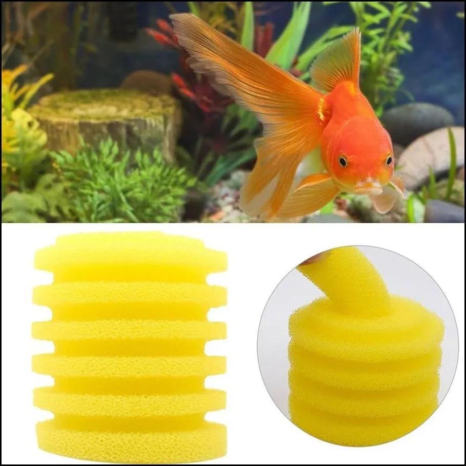 Replaceable small porous sponge for aquarium filter, yellow, round, filler for BARBUS SOBO FERONIA, 20 pcs