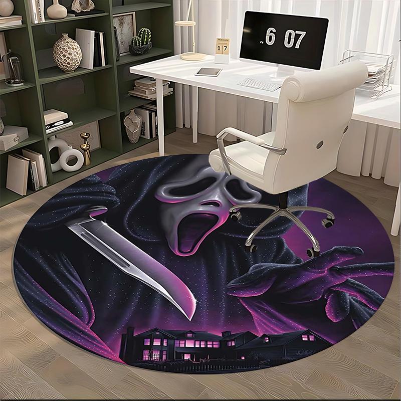 Scream Ghostface Knife Print Chair mat Round Rug Office carpet, Non slip, Suitable for Living Rooms, Bedrooms,Decor1205861a