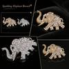 Elephant Brooch Pin with Clear Rhinestones Metal Animal Shaped Accessory for Clothing Shirt Decoration