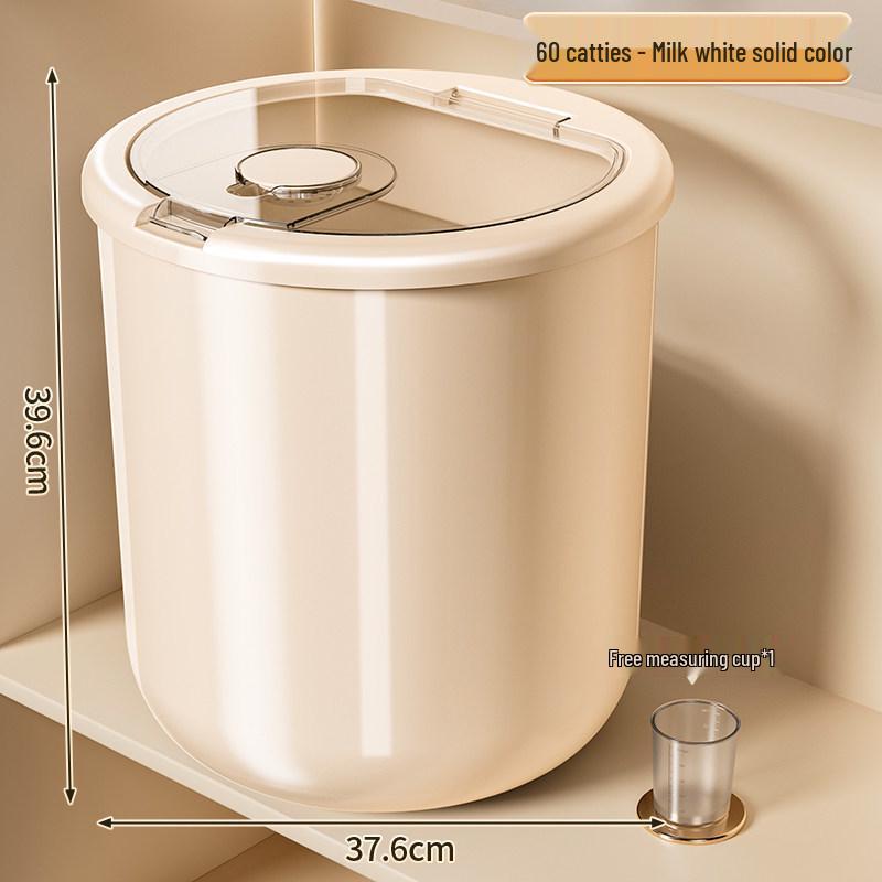 Rotatable Household Rice and Grain Storage Box: Insect & Moisture-Proof, Sealed, Compartmented Bucket