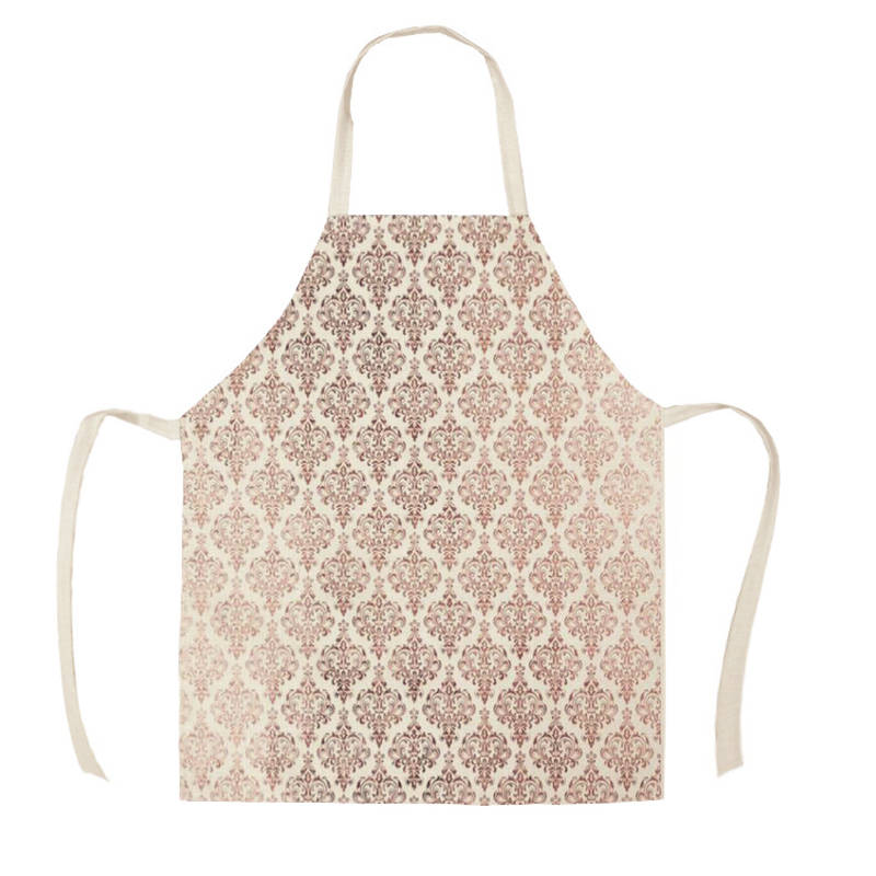 

Фартук шеф-повара для приготовления выпечки, розовое золото, розовый фартук с узором, льняной фартук без рукавов, фартук для взрослых, детский фартук, инструменты для уборки дома 47X38CM