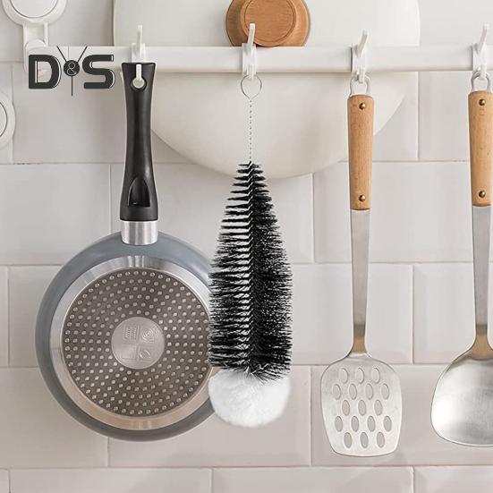 1/2Pcs Soda Bottle Cleaning Brush with Gentle Bristles Easy To Clean Stainless Steel Rod Wine Glasses Dishwasher Cleaning Brush