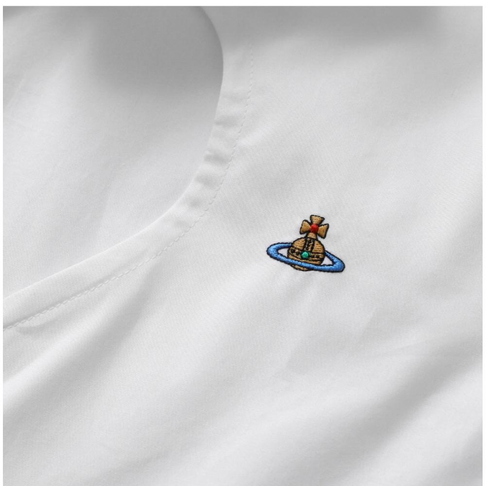 Vivienne WeStwood 1501005u W009q A401 Orb Logo Embroidery Heart Cut Off Crop Women S Shirt