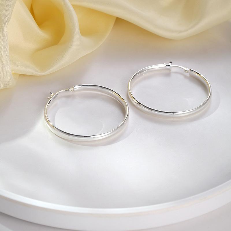 European & American Fashion Geometric Ear Cuff with Copper Curved Exaggerated Large Hoop Earrings