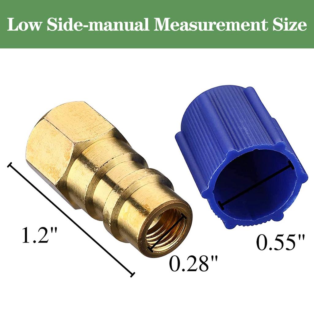 1 pár R12 R22 na R134a Adaptér R12 na R134a Vysokotlaký Nízkotlaký Přestavbové Adaptéry Fitinky Konverzní Sada 1/4 SAE na 7/16 in UNF