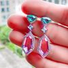 3A Zircon Pink Element Imitation Crystal Earrings, Simple Temperament Long Women'S Earrings