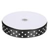 Satin Ribbon Polka Dot Printed Hair Bows Gift Wrapping Tie DIY Craft Tool 100 Yards 2.5cmBlack