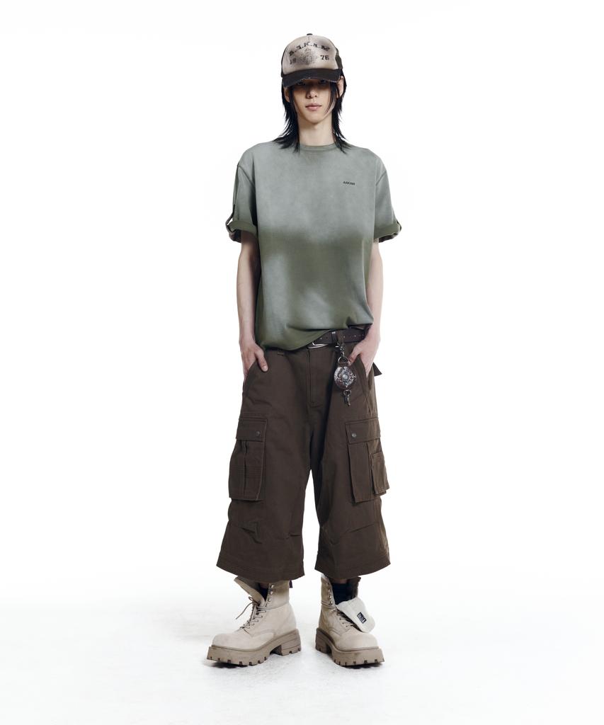 AAKAM Dirty Mist Roll-Up Half Top (Khaki)