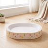 Cat Scratcher Bed with Enclosed Base Round Raised-Rims Scratch Pad