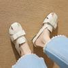 Summer Women's Outer Wear Medium Heel Muller Shoes New Bag Head Slippers Korean Version Inner Height Increase Lazy Shoes One Foot Soft Sole