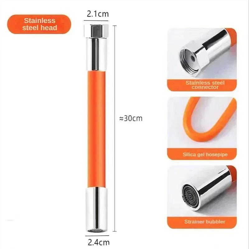 360° Water Faucet Extender Bathroom Adjust Free Bending Splashproof Universal Extension Tube Adapter for Kitchen Sink Nozzle