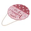Happy Lovers' Day Welcome Sign for Front Door 11.4 Inch Boxwood Love Hearts Round Door Hanger Sign for Porch Anniversary Wedding Decor Pink
