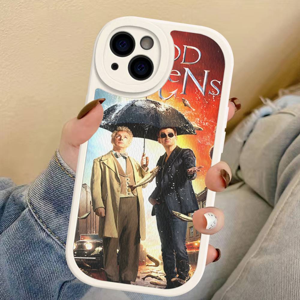 

Tv Show G-Good Omens Phone Cover For IPhone 11 12 13 14 15 16 Pro Max Mini Plus Soft Leather Case iPhone 14 plus