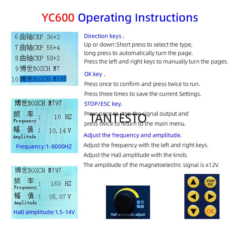 AM-YC600 Six-channel Analog Crankshaft Camshaft CKP CMP SYNC Signal Simulator for Diesel Gas Engine with Waveform Edit Software