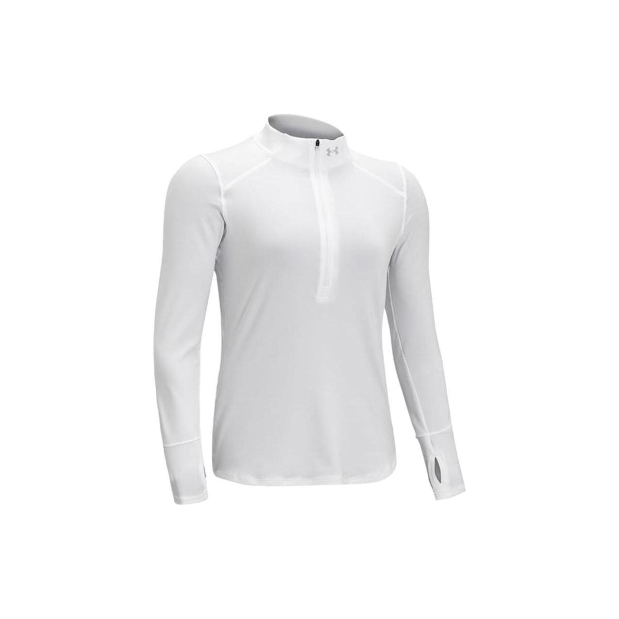 

Under Armour Casual Sports Half-Zip Long Sleeve T-Shirt Women White 1365632-100 M