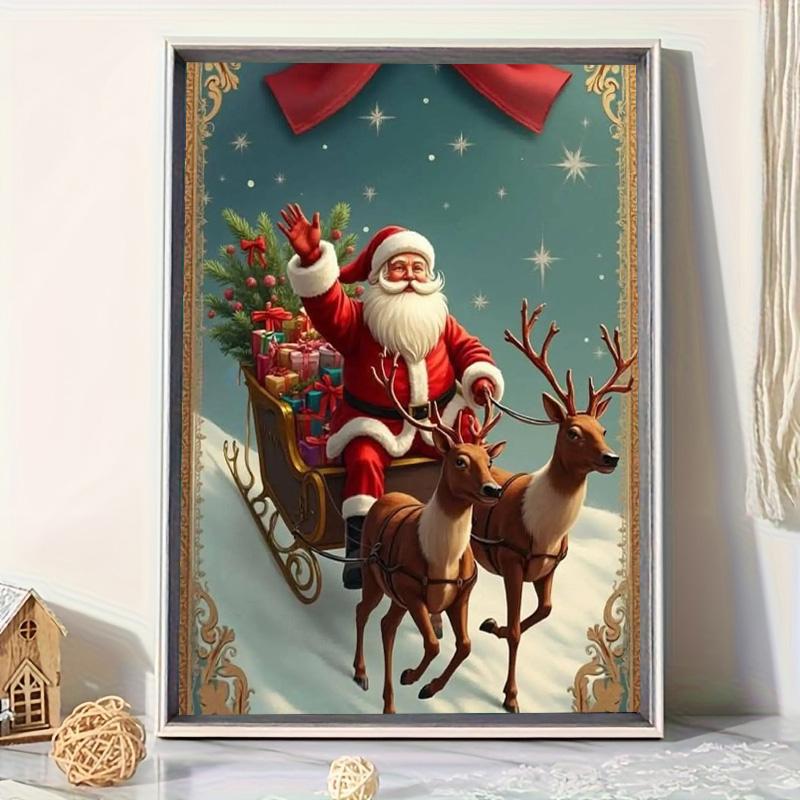 Full Drill Christmas Santa Diamond Painting Kit 5D Diamond Embroidery Handmade Crafts Rhinestone Home Room Decor