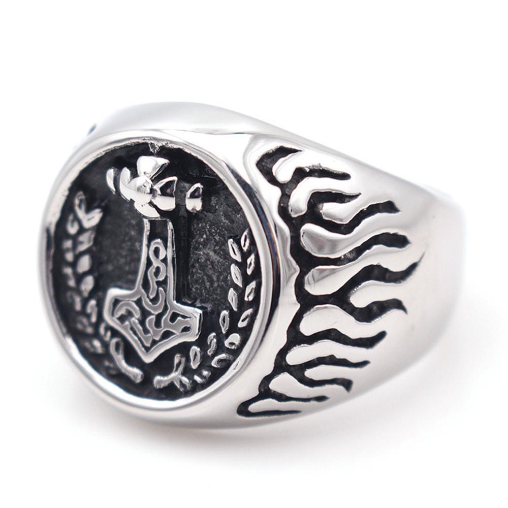 European and American Trendy Men's Ring Flame Wheat Goat Men's Ring