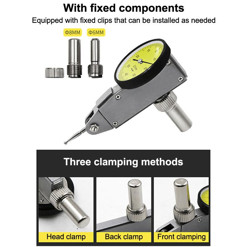 0-0.8Mm Level Gauge Scale Precision Dial Test Indicator Digital Dial Indicator Universal Flexible Magnetic Base Stand Holder