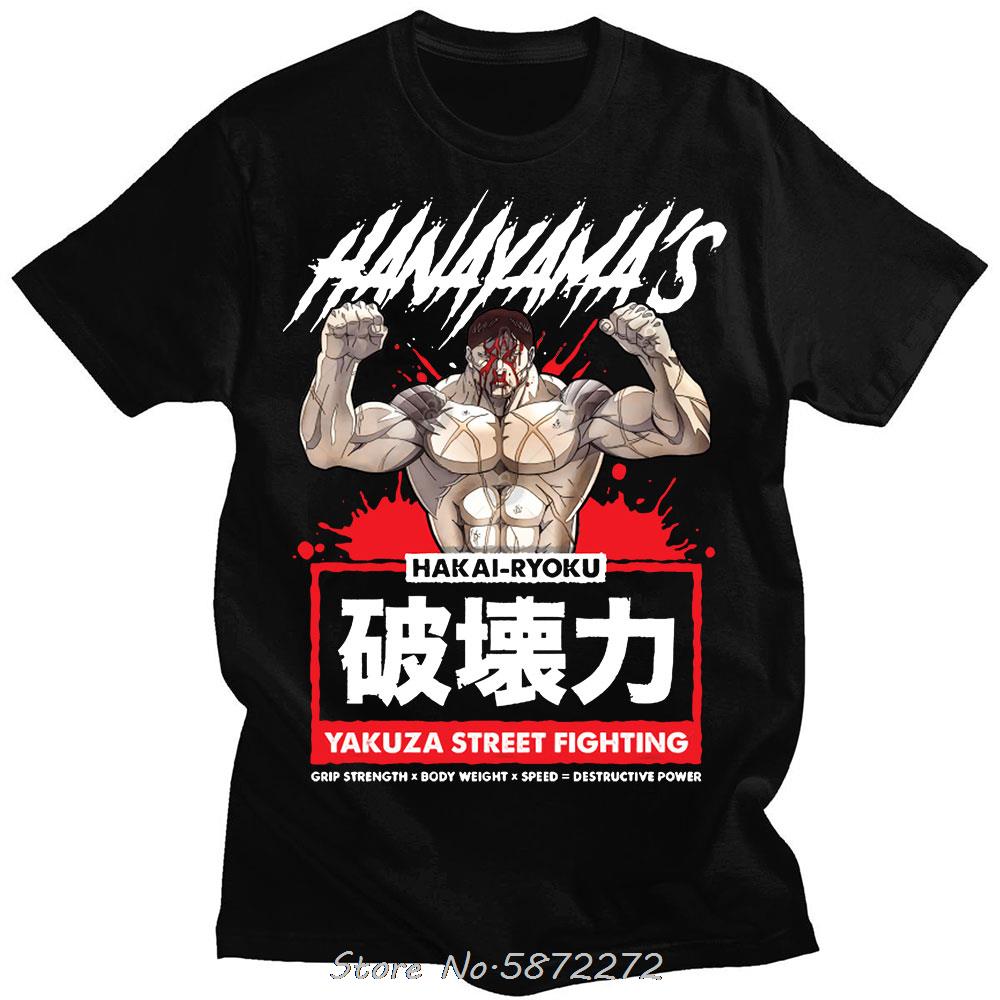 Baki The Grappler Anime Unisex T-Shirt Yujiro Hanma Lässiges Unisex Baumwoll-T-Shirt Kleidung Für Teenager Klassisches Punk-T-Shirt T-Shirt Kleidung