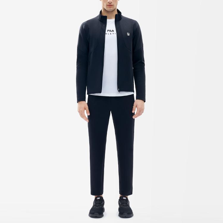 FILA Athletics Straight Commuter Pants Casual Pants Spring Autumn Men bottoms Deep-Black A11M211606F-BK