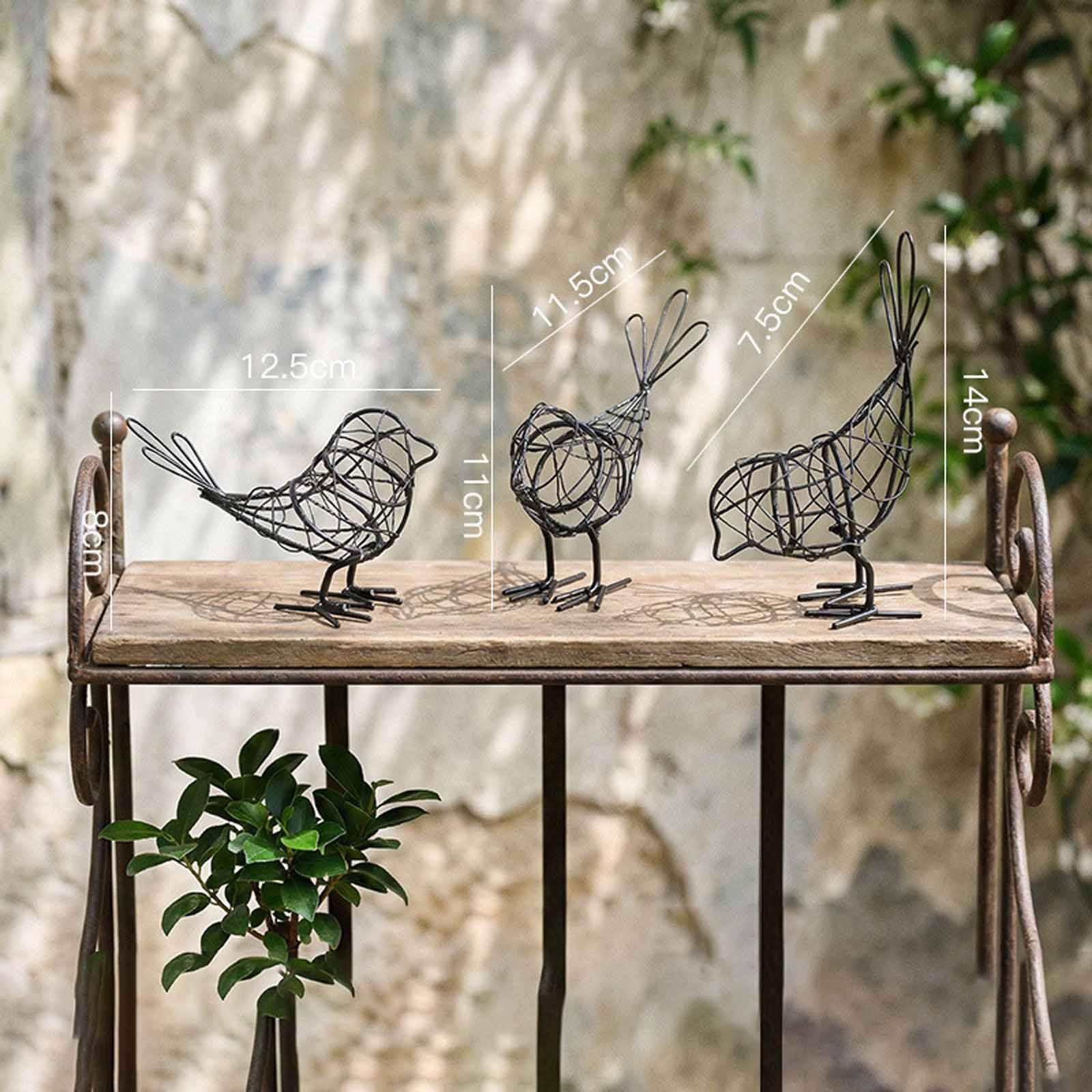 

Bird Sculpture Figurine for Interior Decoration Crafts Iron Decorative Objects Gift Idea Cabinet Bookshelf чорний