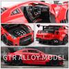 1/24 Skyline Ares Nissan GTR R34 R35 Legierung Sportwagen Modell Diecast Metall Rennwagen Modell Simulation Sound Licht Kinderspielzeug Geschenk