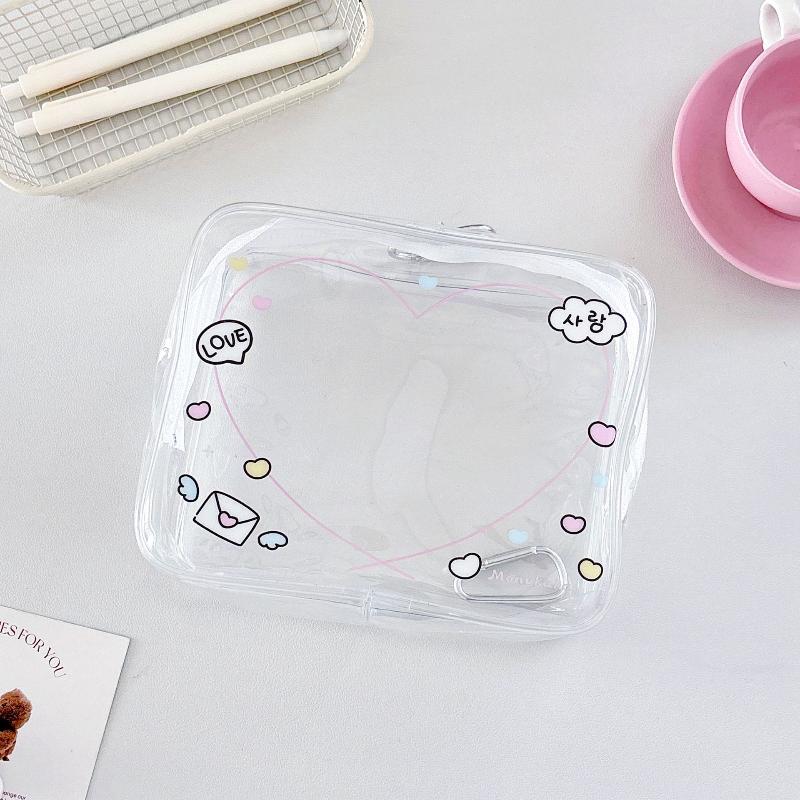 M-PVC Storage Pouch Transparent Portable Storage Bag Heart-Shaped Storage Bag Lightweight Transparent Organizer For Luggage Bag