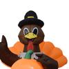 Inflatable Turkey Decoration 4 Ft Garden Ornament Outdoor Lawn Yard Decor with Pumpkin for
