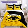 3-teiliges Bettbezug-Set (1 * Bettbezug + 2 * Kissenbezug, ohne Kern), AEK Athen FC Print Weiches Ganzjahres-Bettwäscheset, Schlafzimmerdeko Geschenk