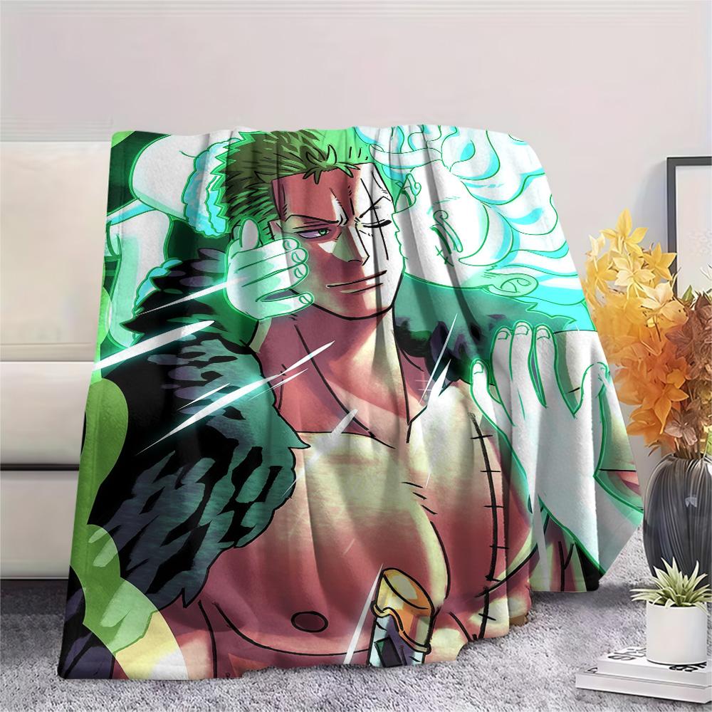 One Piece Roronoa Zoro Flannel Blanket, High Quality Comfortable for All Seasons, Home Decor, Warmth and Comfort