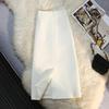 Women Suit Skirt A-Line Style High-Waisted Design Midi Skirt Back Slit
