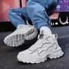 High top men's shoes new trendy shoes thick soled height increasing shoes  breathable sports and leisure  black shoes white shoe