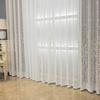 White Leaf Drapes, Sheer Tulle Curtains with Embroidery, Easy To Hang, Suitable for Bedroom, Living Room, Balcony, Farmhouse