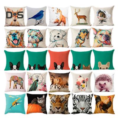 Square Animals Pattern Cushion Cover Throw Pillow Case Home Sofa Decor