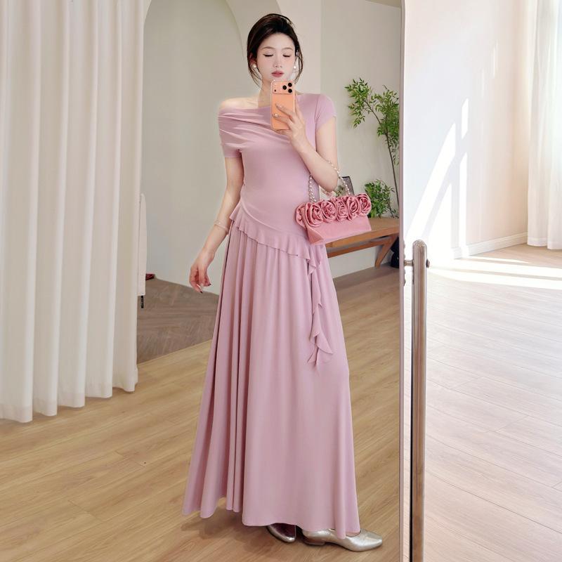 2026 Spring/Summer Slim Fit Knit Plus Size Korean Style Maternity Two-Piece Set L
